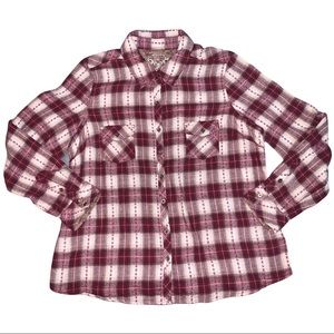 Sonoma Fall Colors Plaid Button Up Shirt
